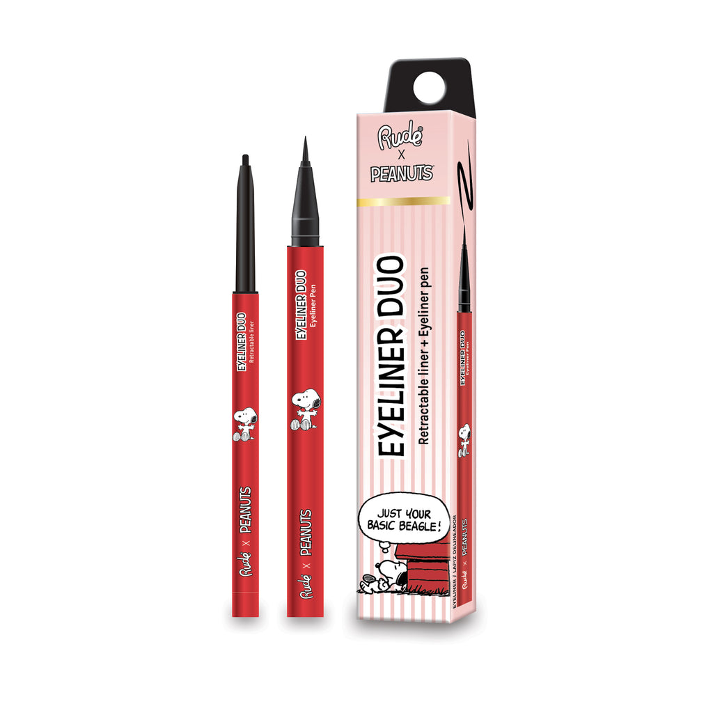 RUDE Peanuts Eyeliner Duo - Retractable Liner + Eyeliner Pen