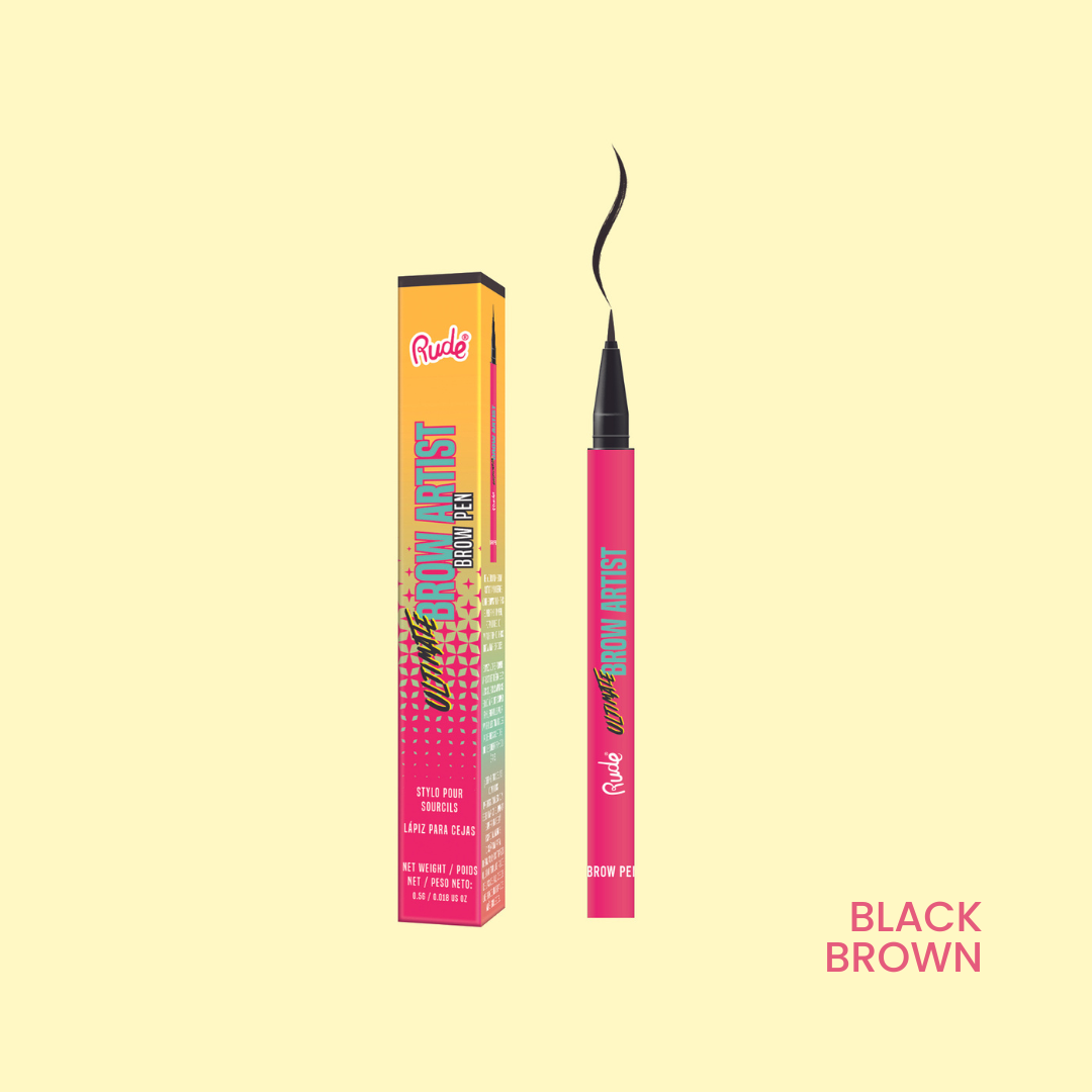 RUDE Ultimate Brow Artist - Slanted Pen and Brush - Neutral Brown by Avera Group main image 1