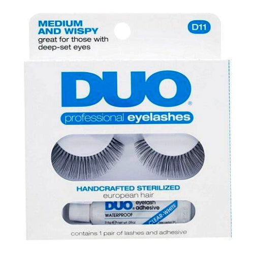 DUO Professional Eyelashes W/ Striplash Clear Adhesive - Medium And Wispy