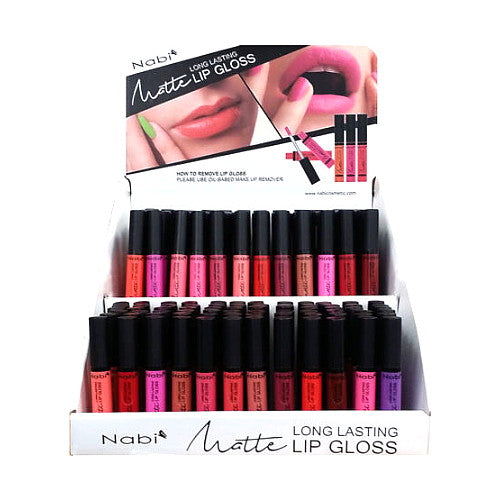 Nabi Cosmetics Matte Lip Gloss Display Set 144 pieces