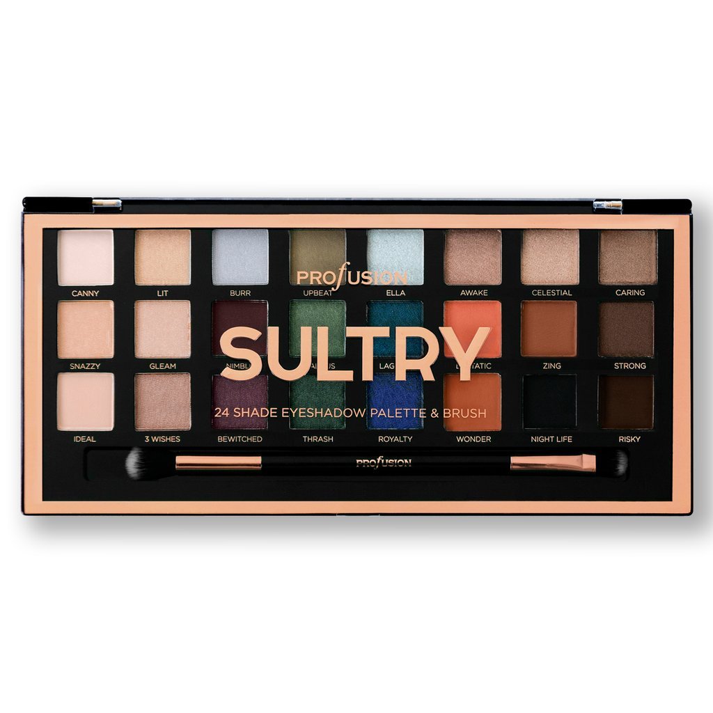 PROFUSION Sultry 24 Shade Eyeshadow Palette & Brush