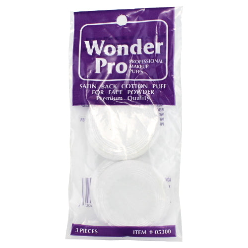 Wonder Pro Satin Back Cotton Puff For Face Powder - 3 Pieces