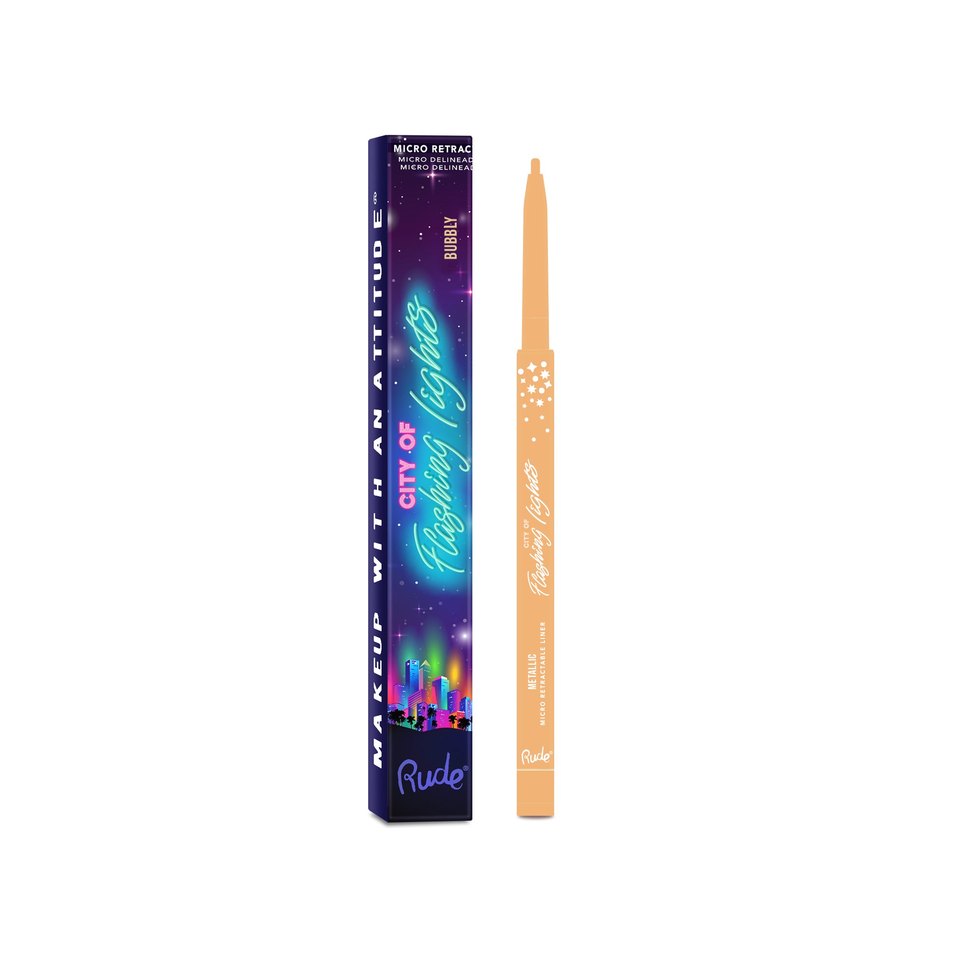 RUDE City of Flashing Lights Micro Retractable Liner - Bright Lights