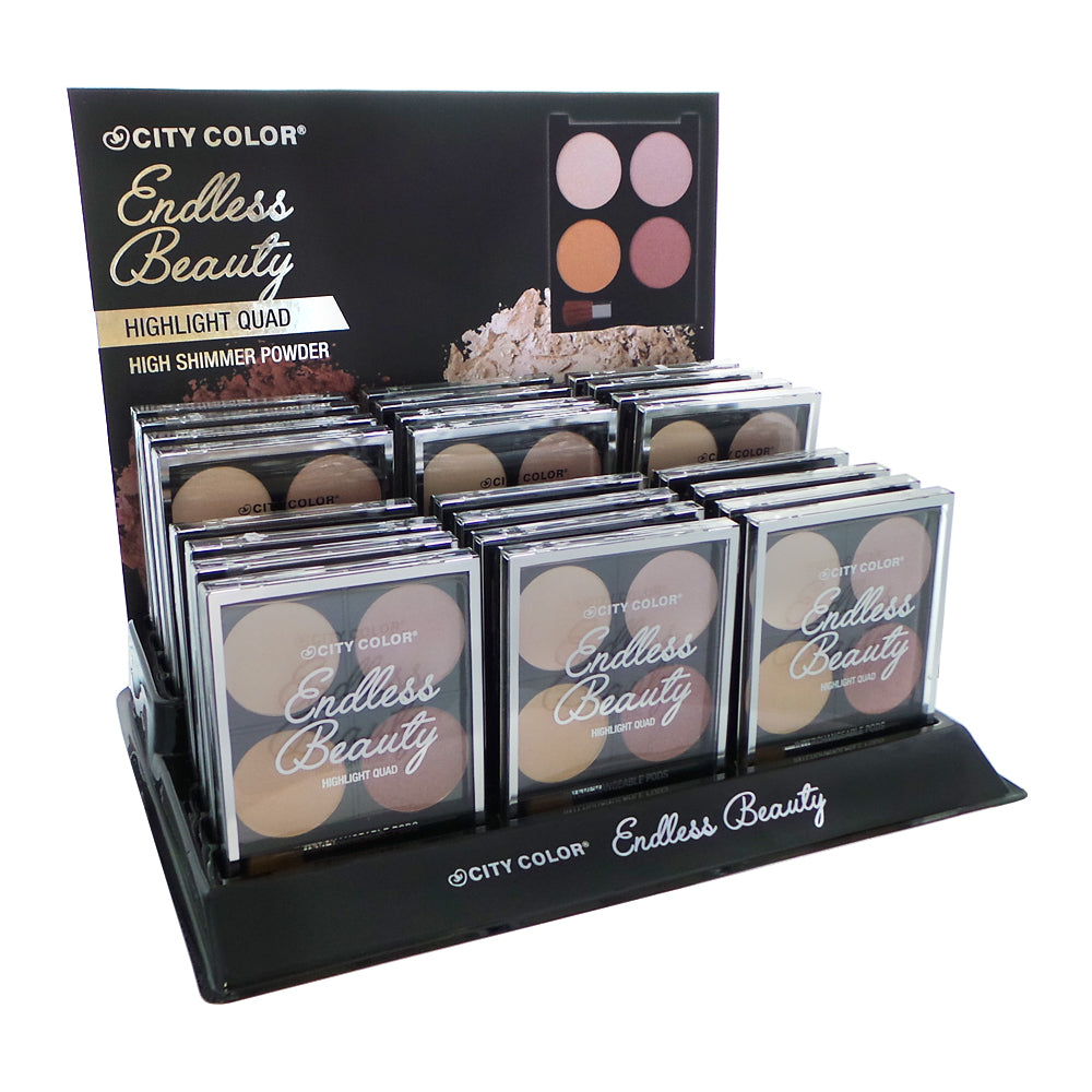 CITY COLOR Endless Beauty Highlight Quads Display Set, 24 Pieces