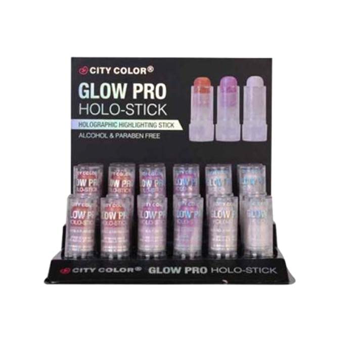 CITY COLOR Glow Pro Holo-Stick Display Set, 24 pieces