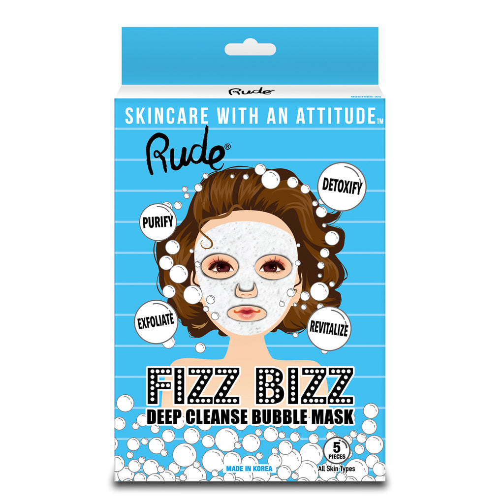 RUDE Fizz Bizz Deep Cleanse Bubble Mask, Pack of 5