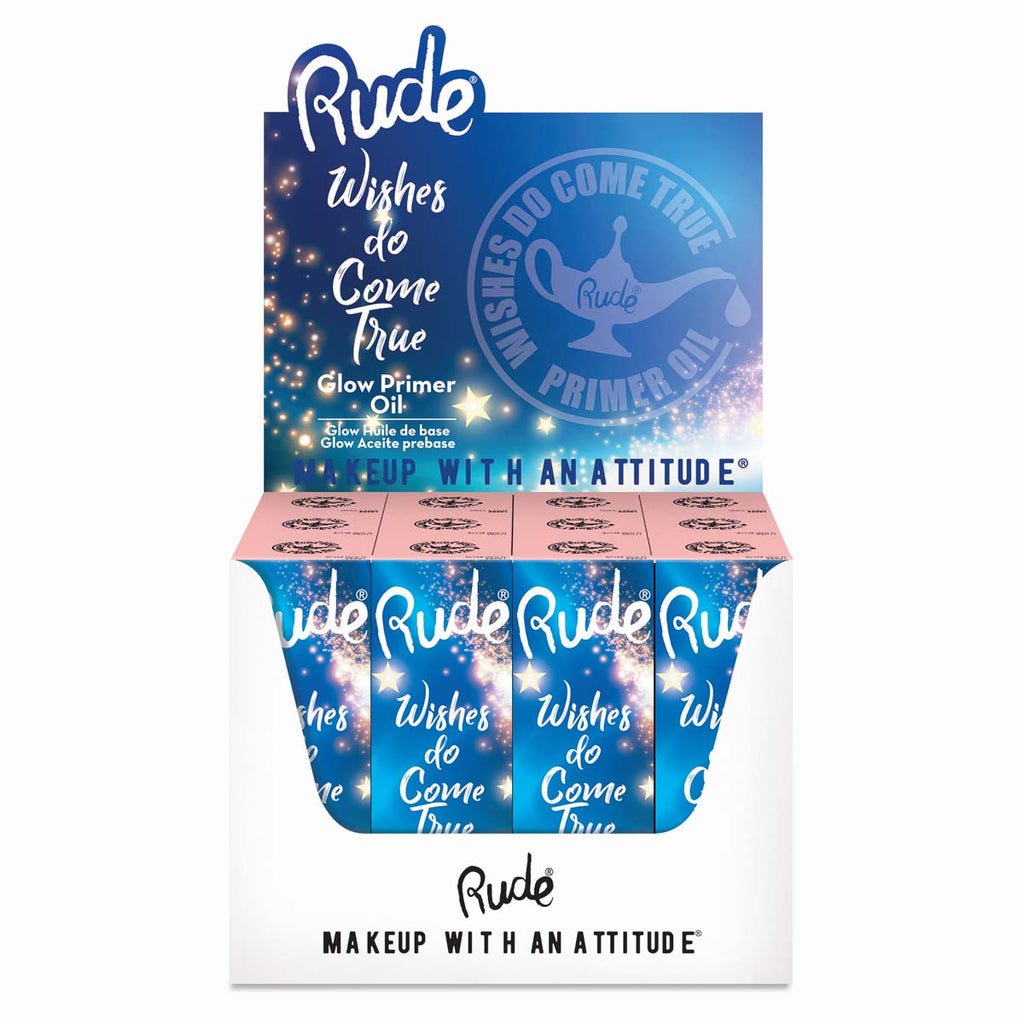 RUDE Wishes Do Come True Glow Primer Oil - Rose Gold, Display Set, 12 Pieces
