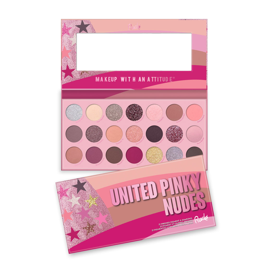 RUDE United Pinky Nudes - 21 Pressed Pigment & Shadows Palette