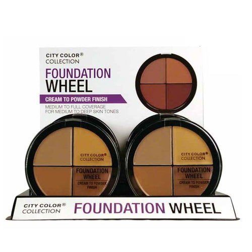 CITY COLOR Foundation Wheel - Medium Display Case Set 12 Pieces