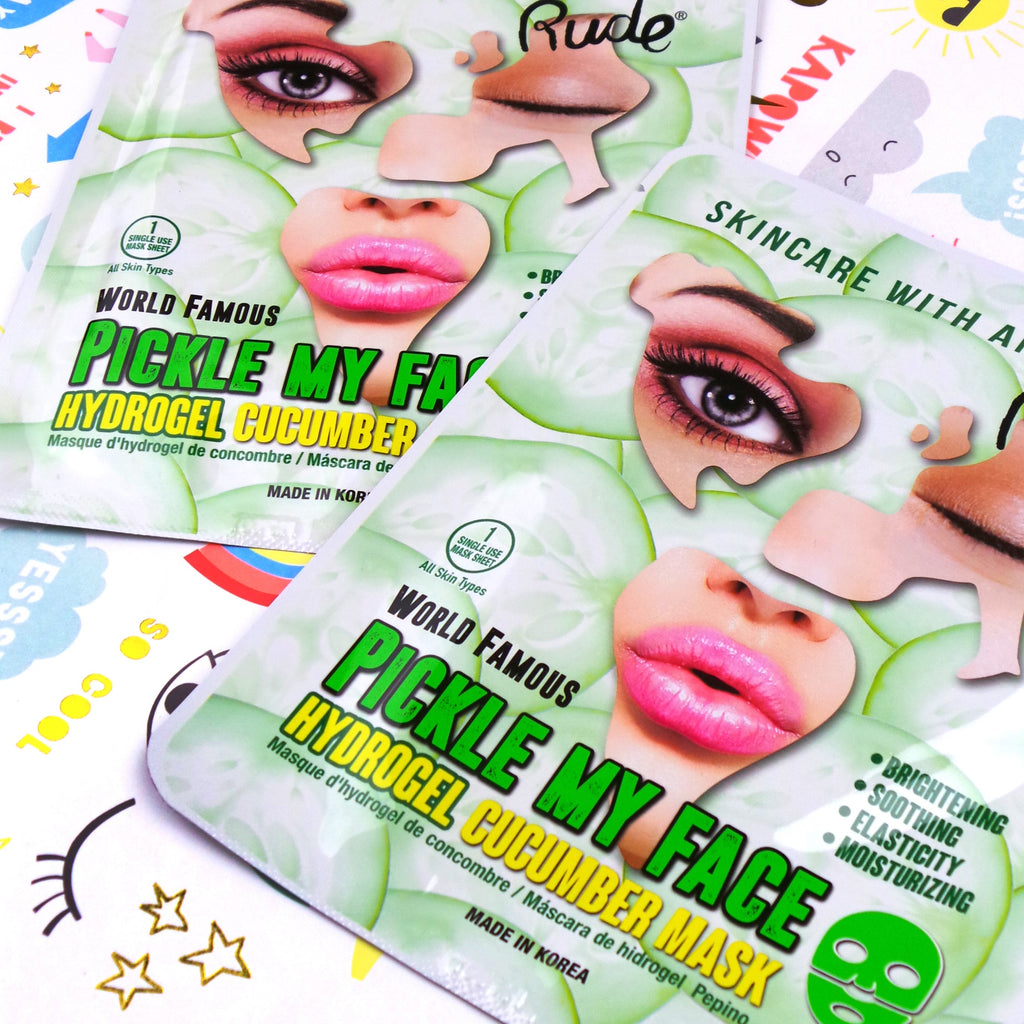 RUDE Pickle My Face Hydrogel Cucumber Mask, Pack of 5